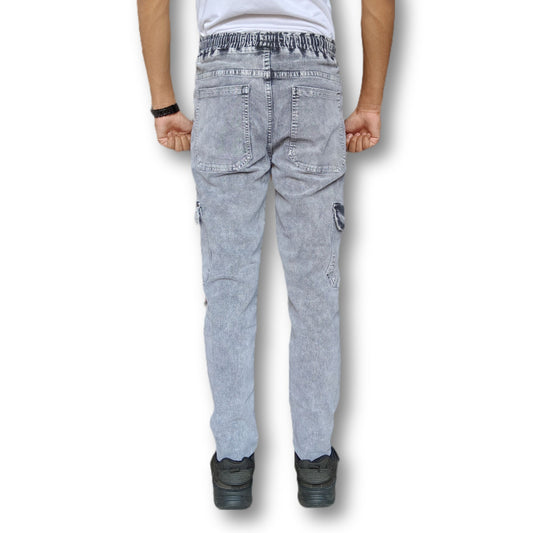 Denim Cargo Joggers