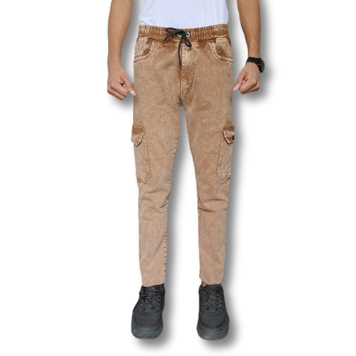 Denim Cargo Joggers