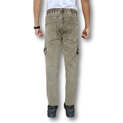 Denim Cargo Joggers