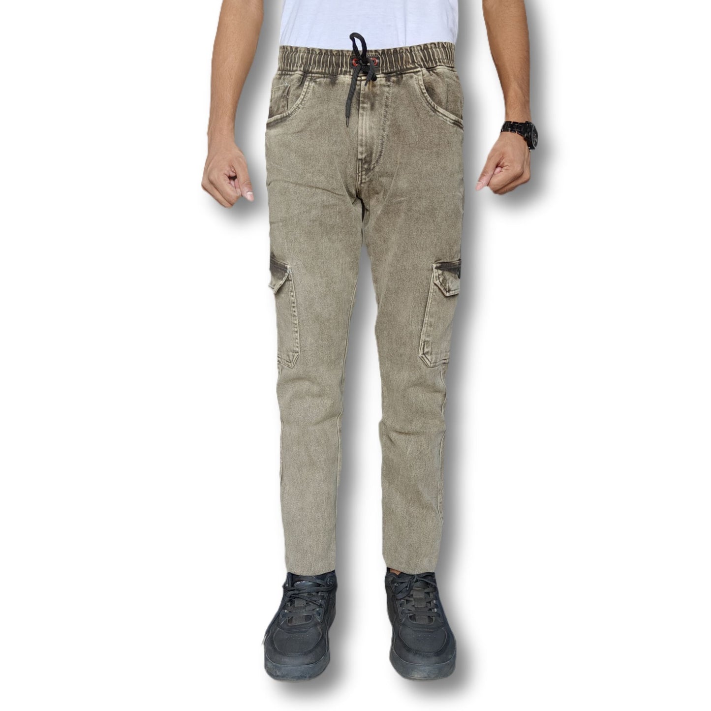 Denim Cargo Joggers