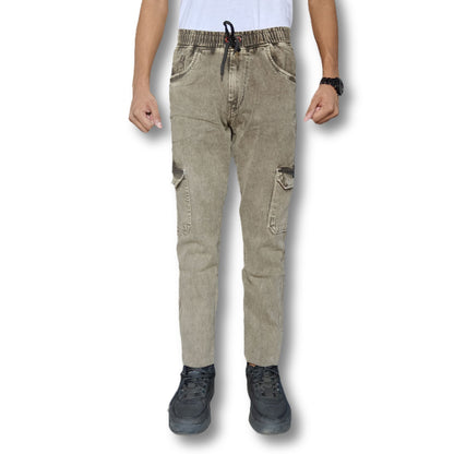 Denim Cargo Joggers