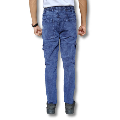 Denim Cargo Joggers