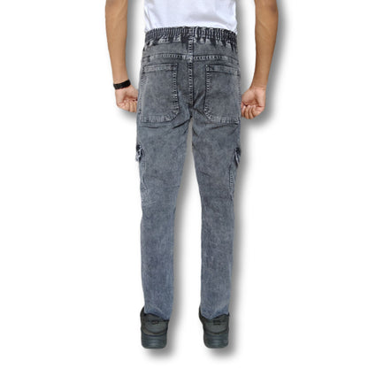 Denim Cargo Joggers