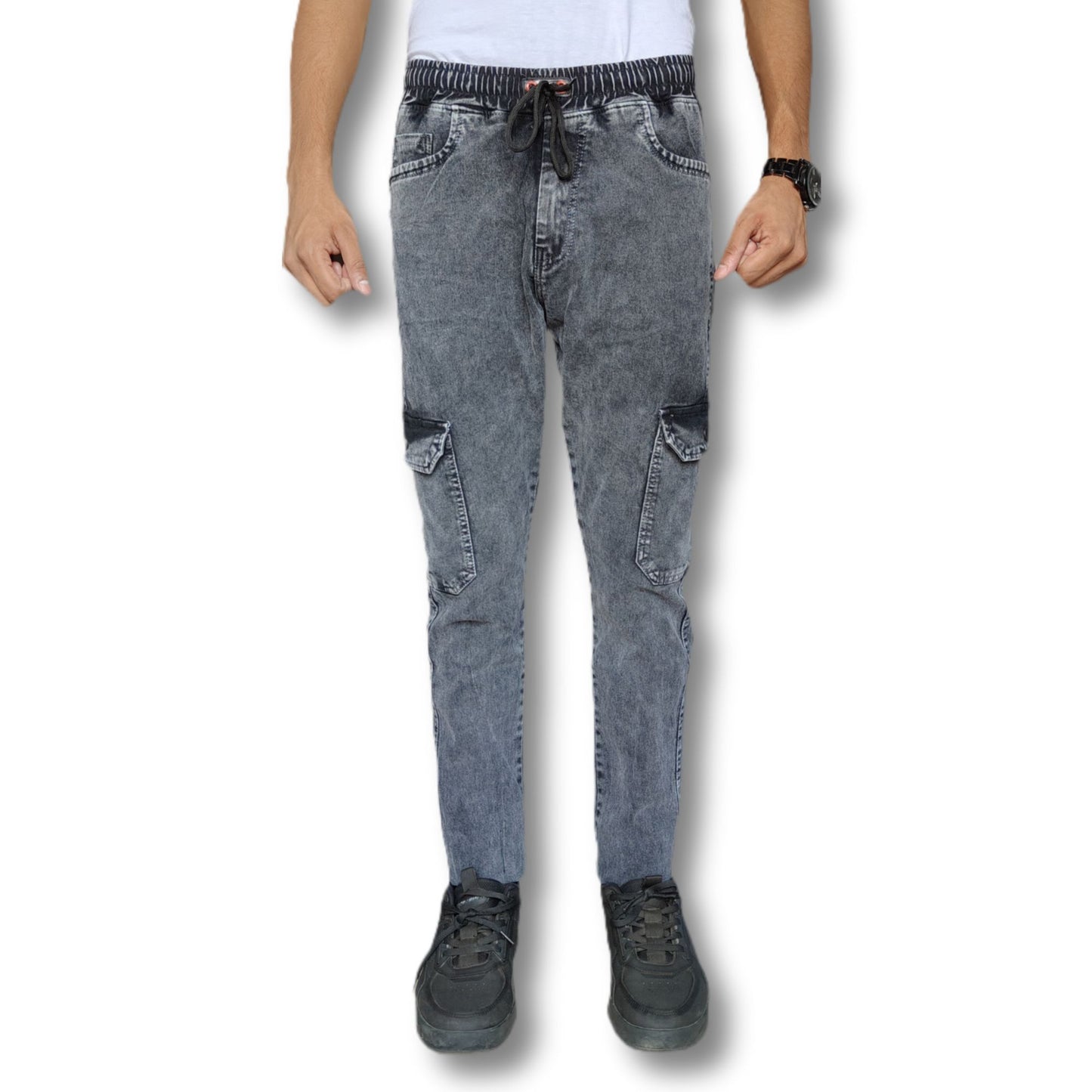 Denim Cargo Joggers