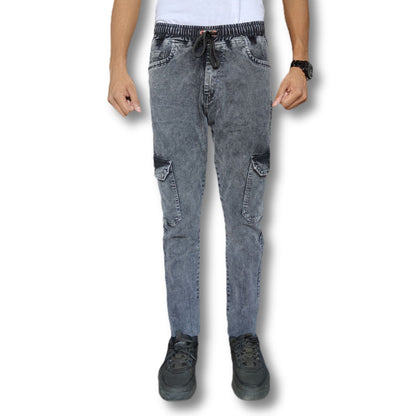 Denim Cargo Joggers