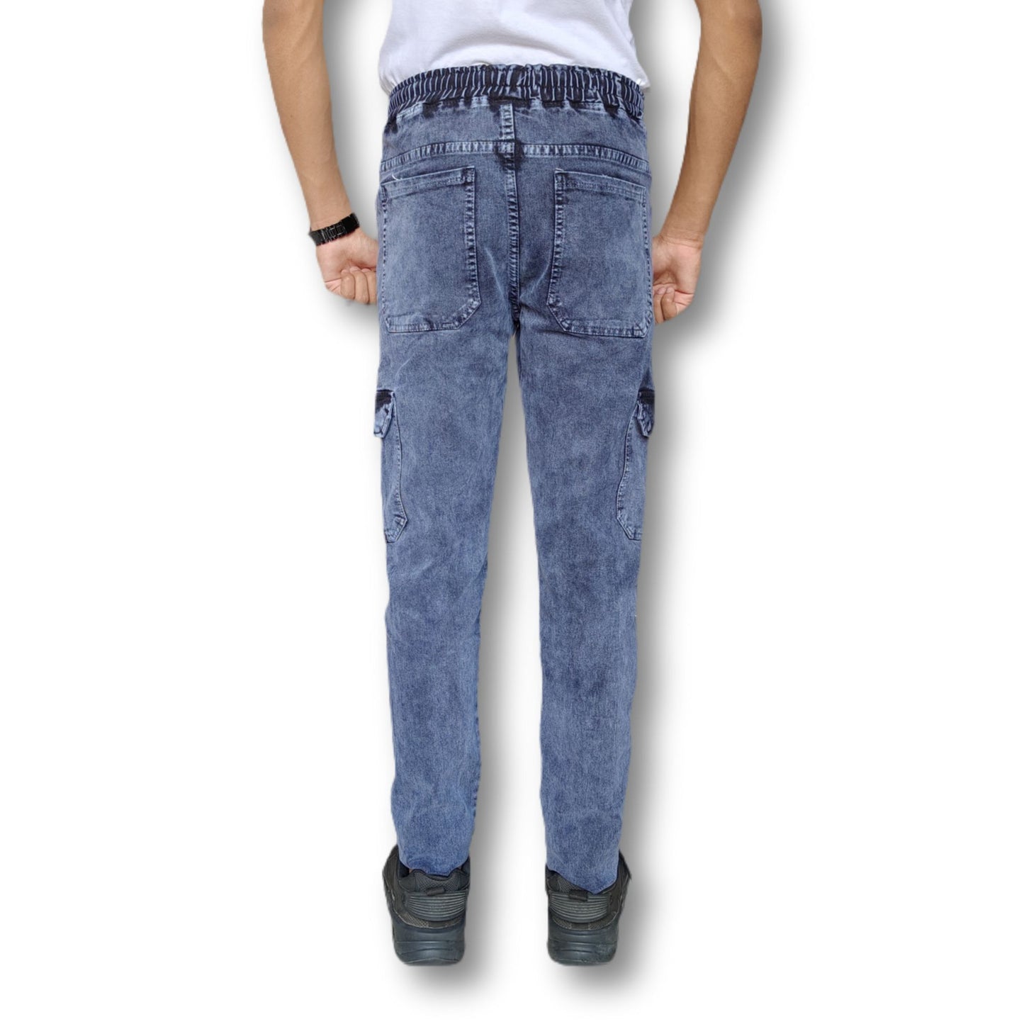 Denim Cargo Joggers