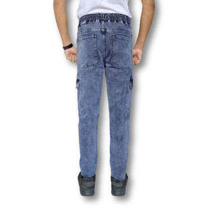 Denim Cargo Joggers