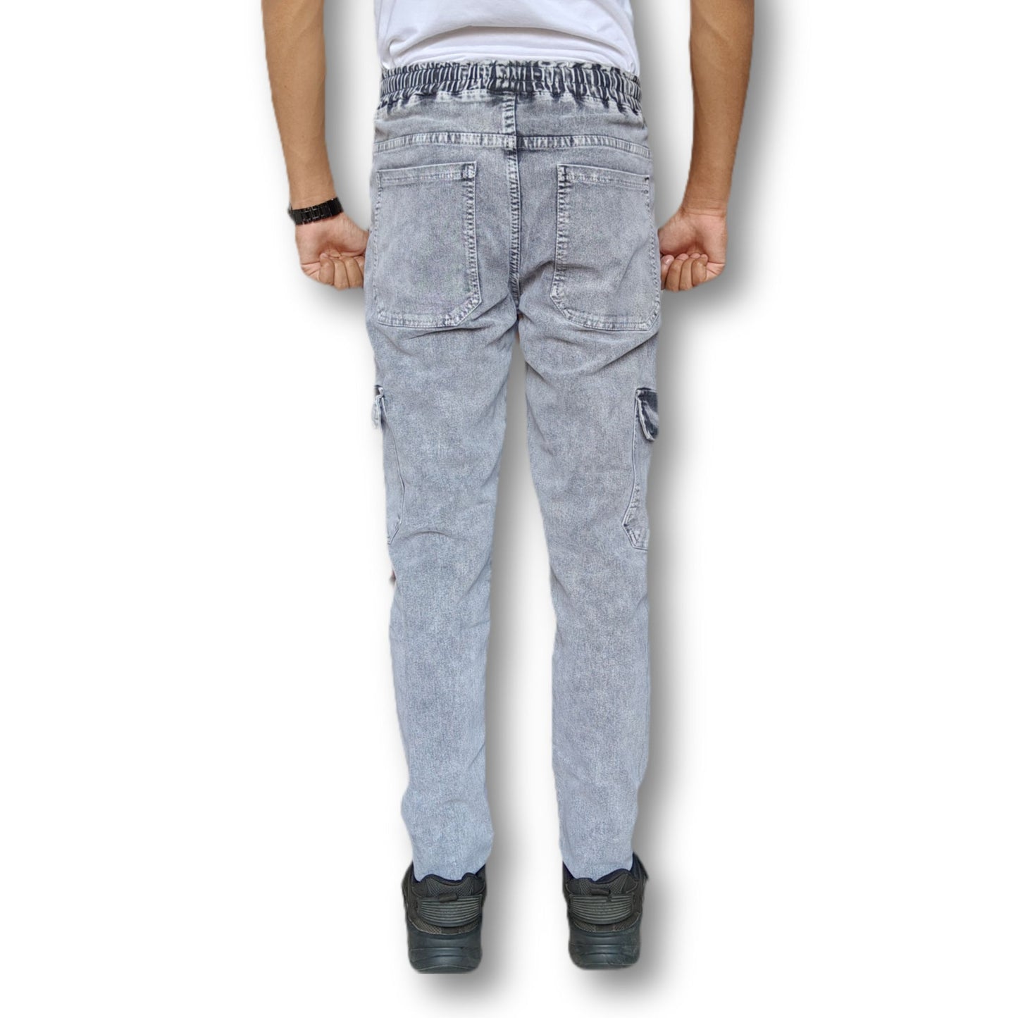 Denim Cargo Joggers